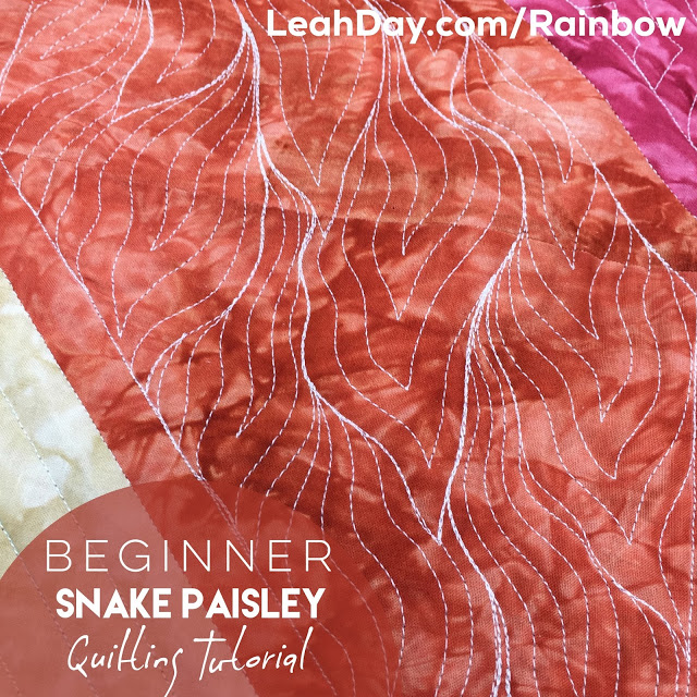 Learn how to quilt Snake Paisley, an easy beginner level machine quilting design.